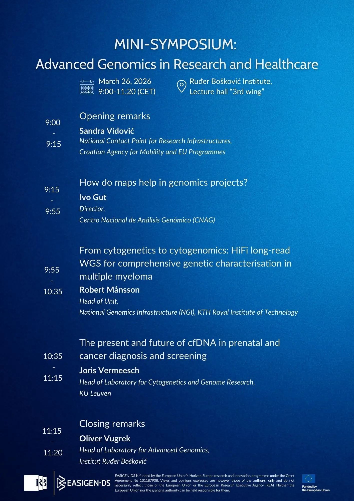 Mini-symposium agenda